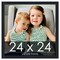 Square Slim Profile Black Picture Frame - UV Acrylic, Foam Board Backing, Hanging Hardware